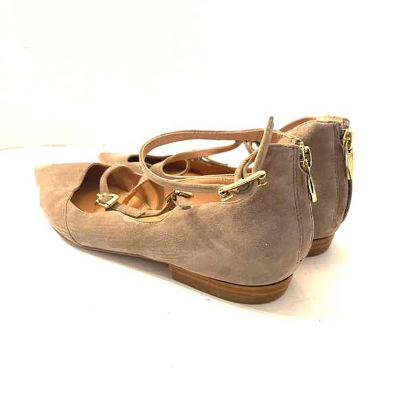 Sigerson Morrison | Pulie Pointy Suede Buckle Flat Blush - 7M Womens - Picture 7 of 14